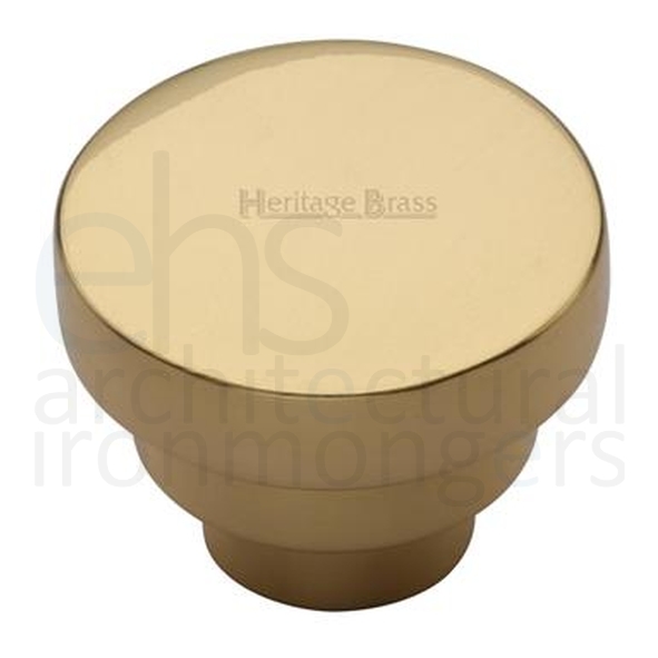 C3624 38-PB • 38 x 22 x 24mm • Polished Brass • Heritage Brass Round Stepped Cabinet Knob